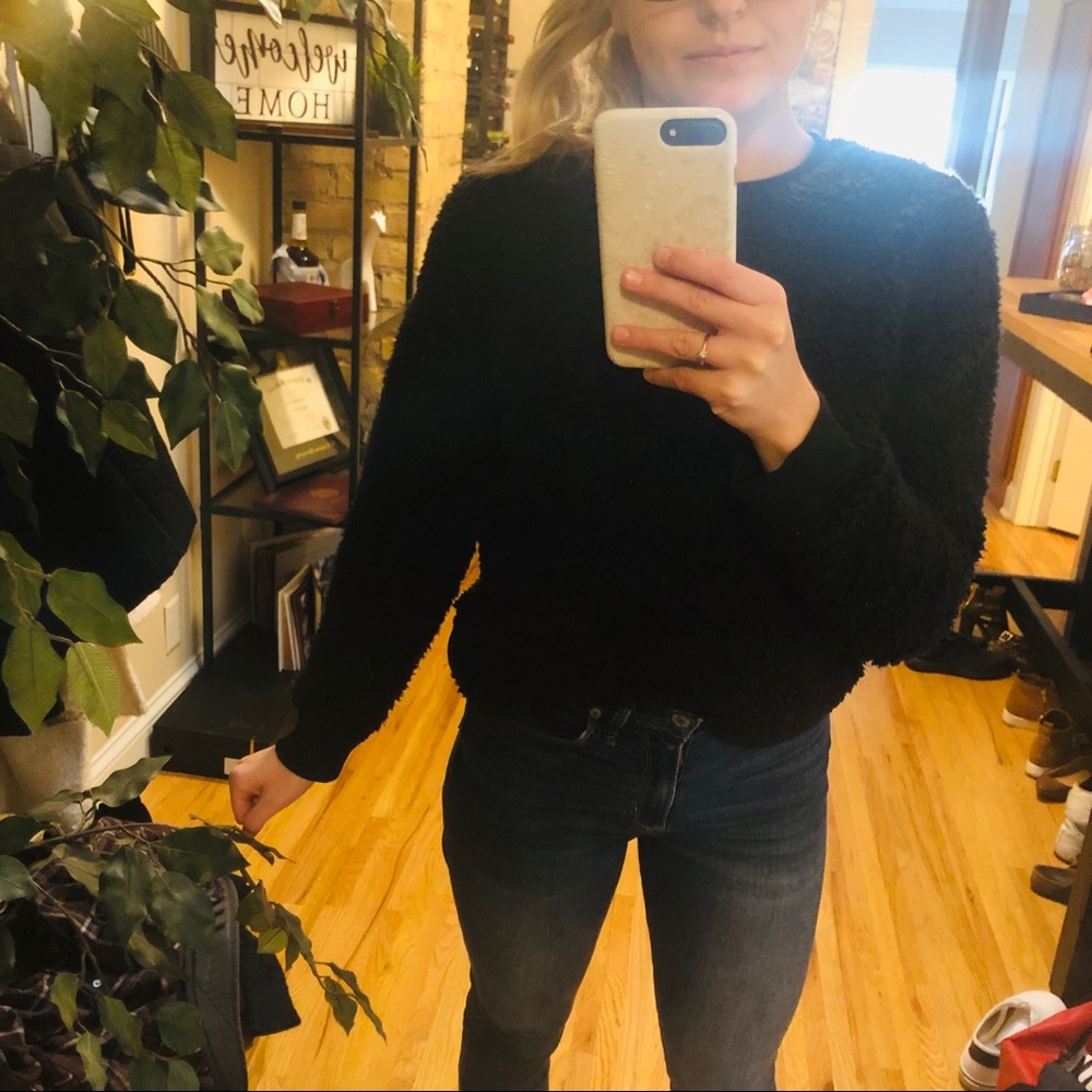 Cozy fuzzy crew neck
